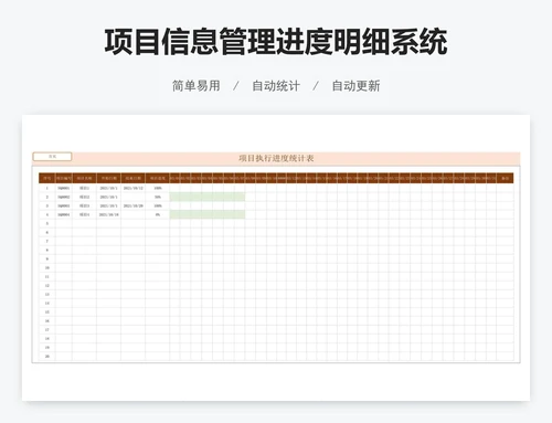 项目信息管理进度明细系统