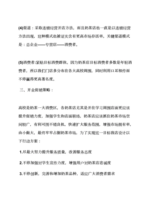 奶茶店开业专业策划专项方案.docx