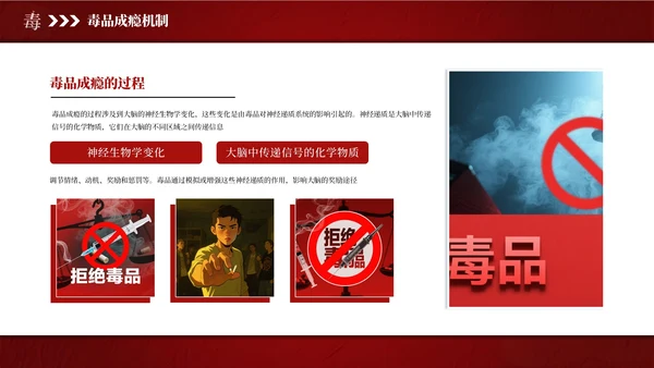 红色简约风国际禁毒日主题班会PPT模板