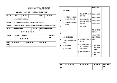 高中体育足球教案