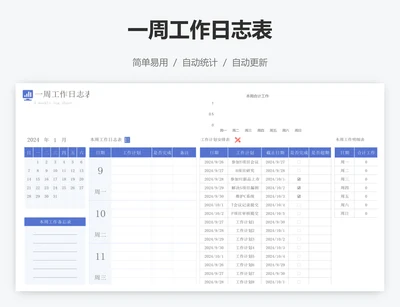 一周工作日志表