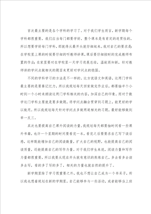 小学生新学期个人学习计划9篇