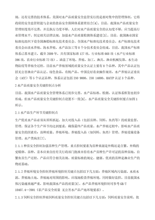 水产品质量安全监管系统关键控制点分析