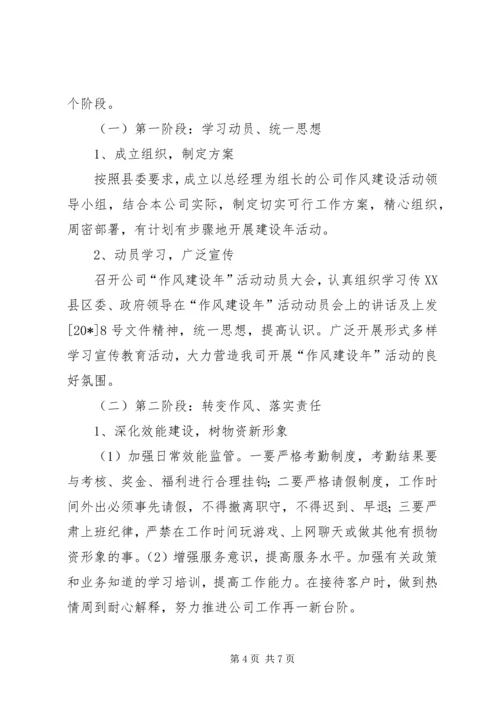 公司干部作风建设推进实施意见.docx