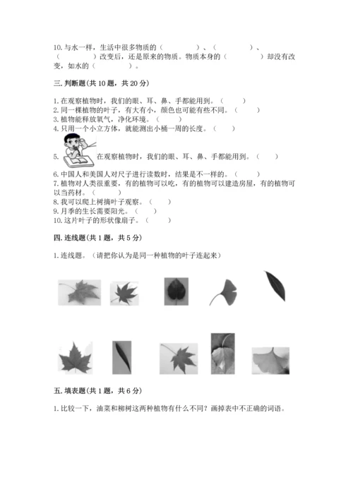 教科版一年级上册科学期末测试卷标准卷.docx
