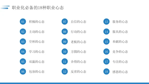 蓝色简约如何保持良好的职业心态职场员工培训PPT模板