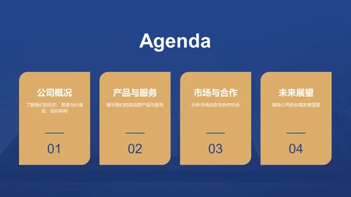 蓝色商务风公司介绍PPT模板