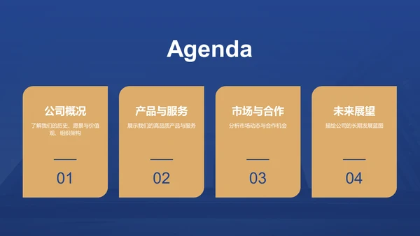 蓝色商务风公司介绍PPT模板