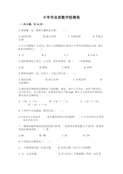 小学毕业班数学检测卷精品【夺冠】.docx