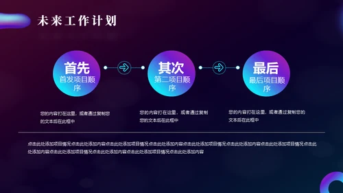 时尚幻彩抽象渐变年终述职报告通用PPT模板