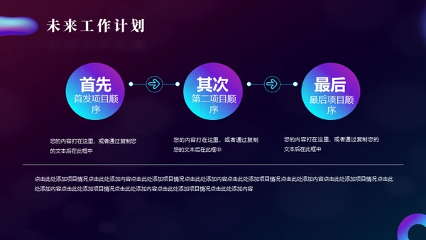 时尚幻彩抽象渐变年终述职报告通用PPT模板
