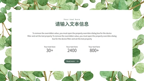 绿色水彩小清新植物暑假安全教育PPT模板