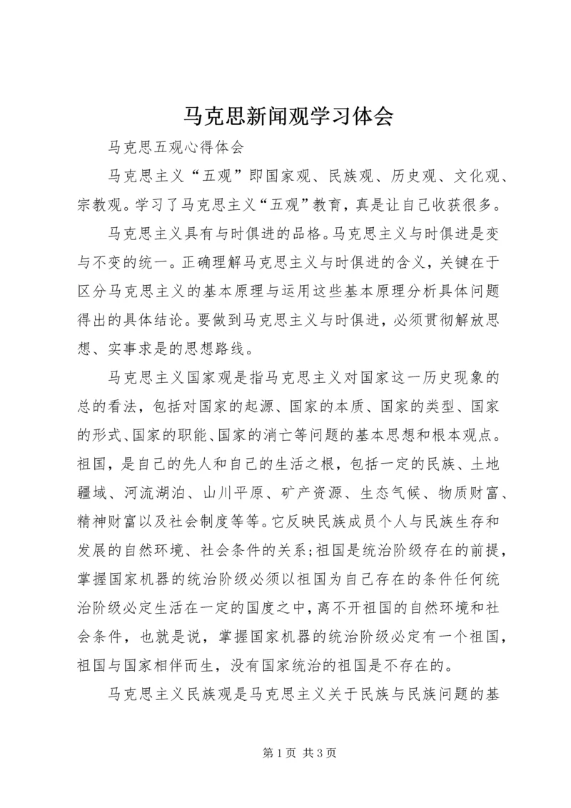 马克思新闻观学习体会 (2).docx