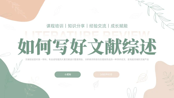 莫兰迪风如何写好文献综述PPT课件
