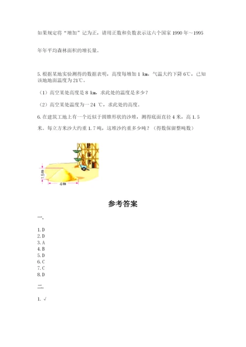 小学六年级数学摸底考试题（培优a卷）.docx