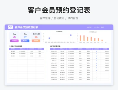 客户会员预约登记表