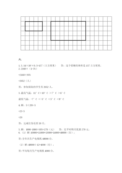 小学六年级数学期末自测题带答案（达标题）.docx