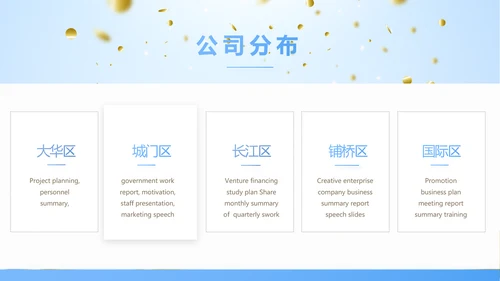 蓝色时尚公司年会活动策划动态PPT模板