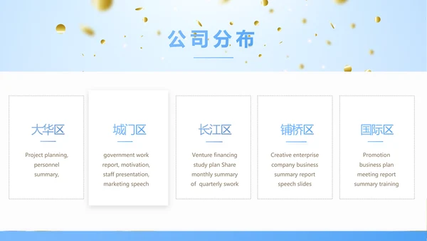 蓝色时尚公司年会活动策划动态PPT模板