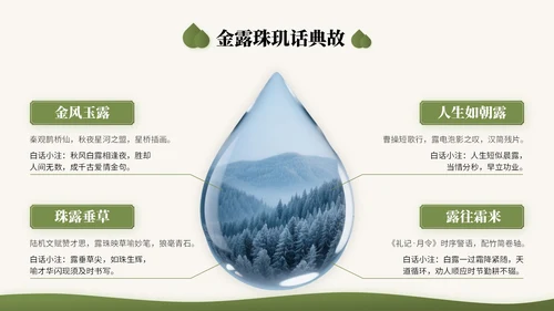 橄榄绿中国风二十四节气之白露节气知识讲座PPT模版