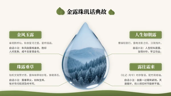 橄榄绿中国风二十四节气之白露节气知识讲座PPT模版