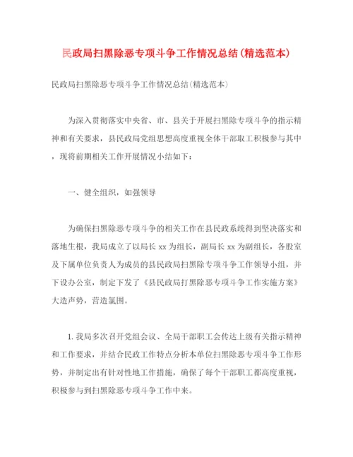 精编之民政局扫黑除恶专项斗争工作情况总结精选范本)2).docx