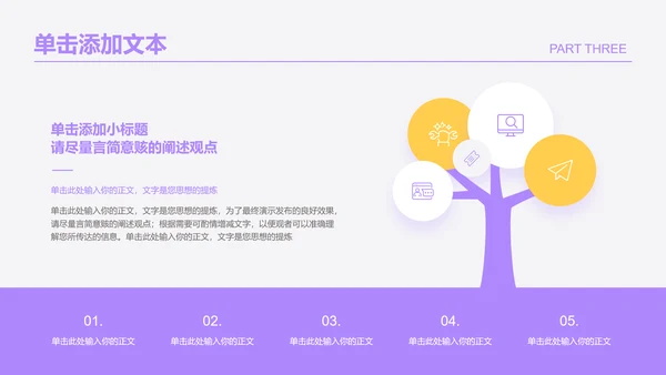 黄紫色简约工作总结PPT演示模板