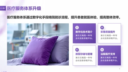 紫色简约风医学医疗行业总结汇报PPT模板