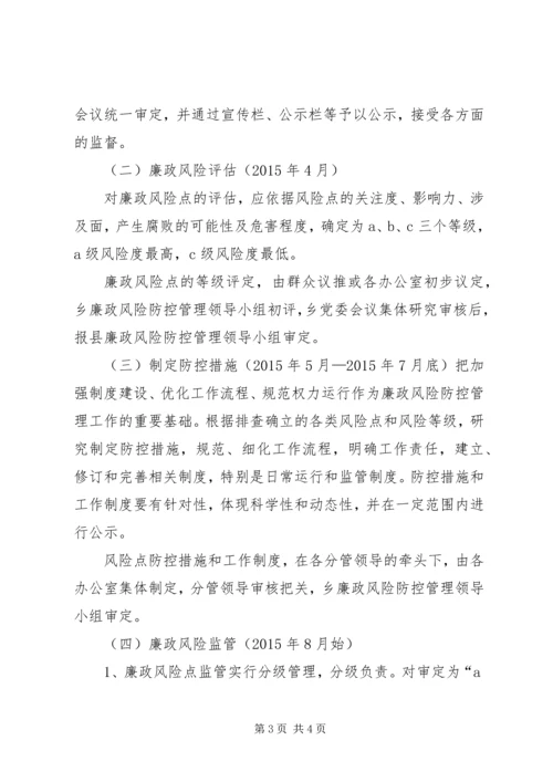 乡镇廉政风险防控管理工作实施方案.docx