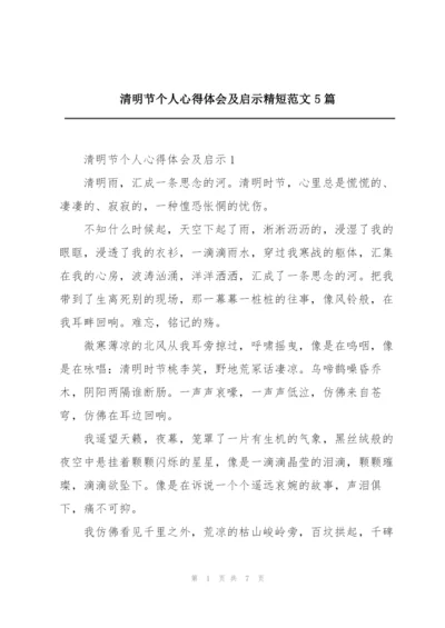 清明节个人心得体会及启示精短范文5篇.docx