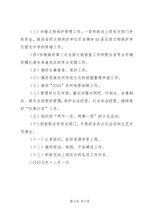 文化体育局工作总结及工作计划 (2).docx