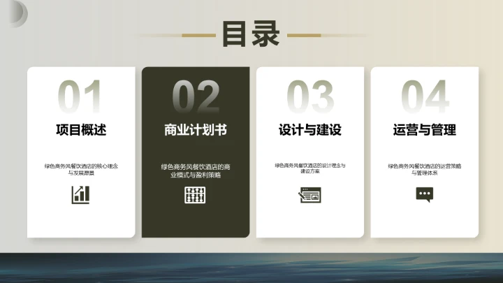 绿色商务风餐饮酒店