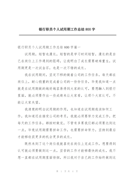 银行职员个人试用期工作总结800字.docx