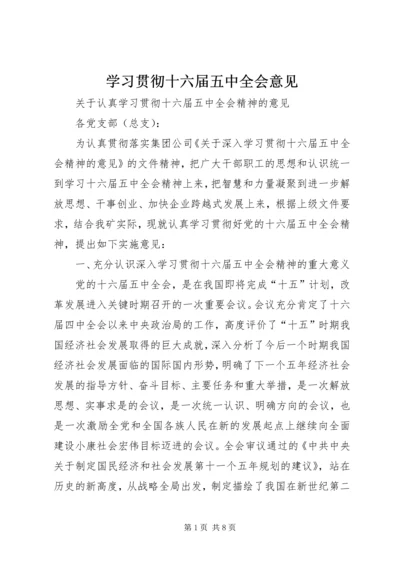 学习贯彻十六届五中全会意见.docx