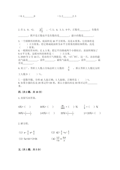 北师大版六年级数学下学期期末测试题附完整答案【易错题】.docx