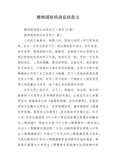 教师国培培训总结范文.docx