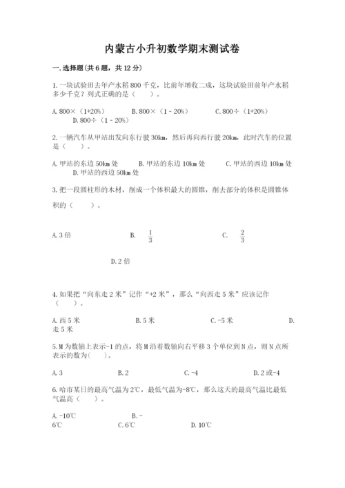 内蒙古小升初数学期末测试卷（实用）.docx