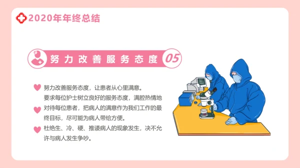 淡粉色卡通风护士年终工作总结PPT模板