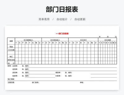 部门日报表