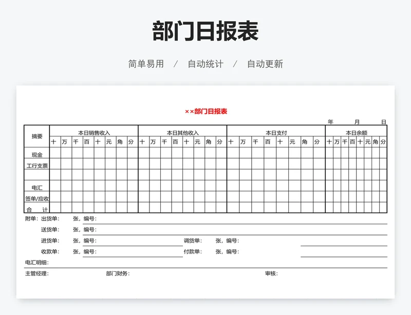 部门日报表