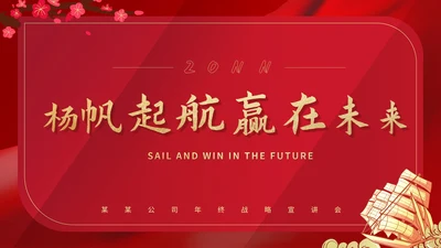 红色中国风企业战略思想培训PPT模板