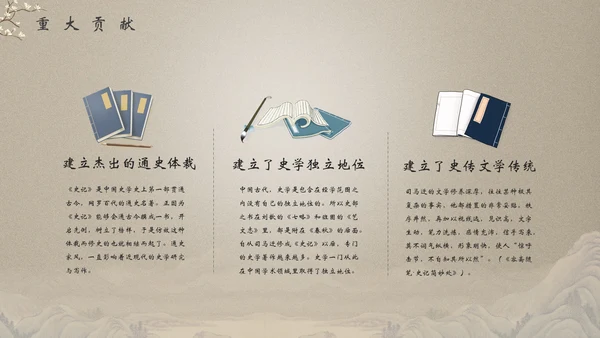 司马迁《史记》读书笔记PPT模板