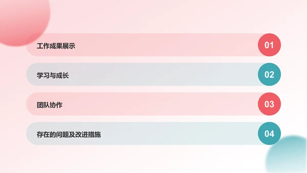 蓝粉色渐变个人述职报告PPT模板