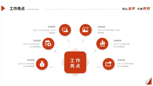 红色简约翘边翻页式年终述职报告工作总结年终总结ppt模板