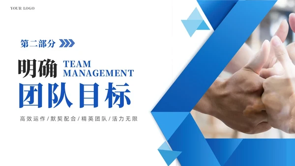 蓝色简约商务企业团队管理经验分享课件PPT