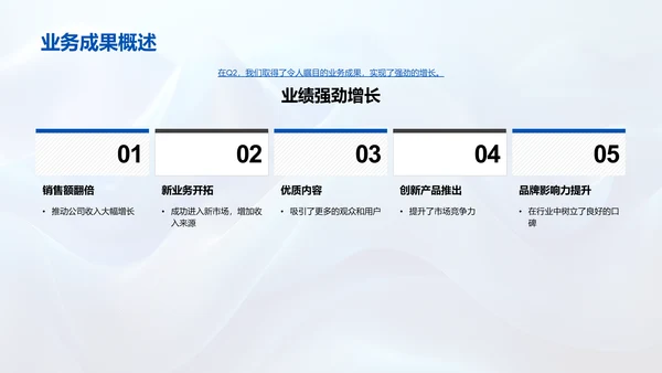 季度业务报告总结PPT模板