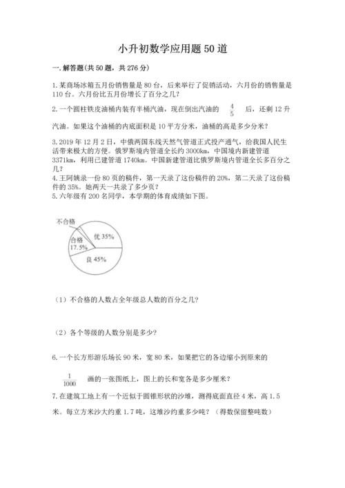 小升初数学应用题50道含答案【培优a卷】.docx