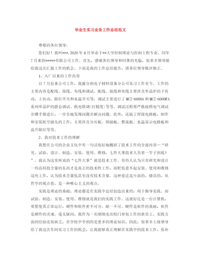 精编之毕业生实习业务工作总结范文.docx