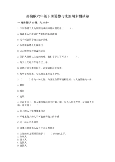 部编版六年级下册道德与法治期末测试卷精品【名校卷】.docx