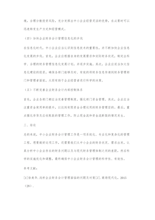 中小企业财务会计的管理问题及对策.docx